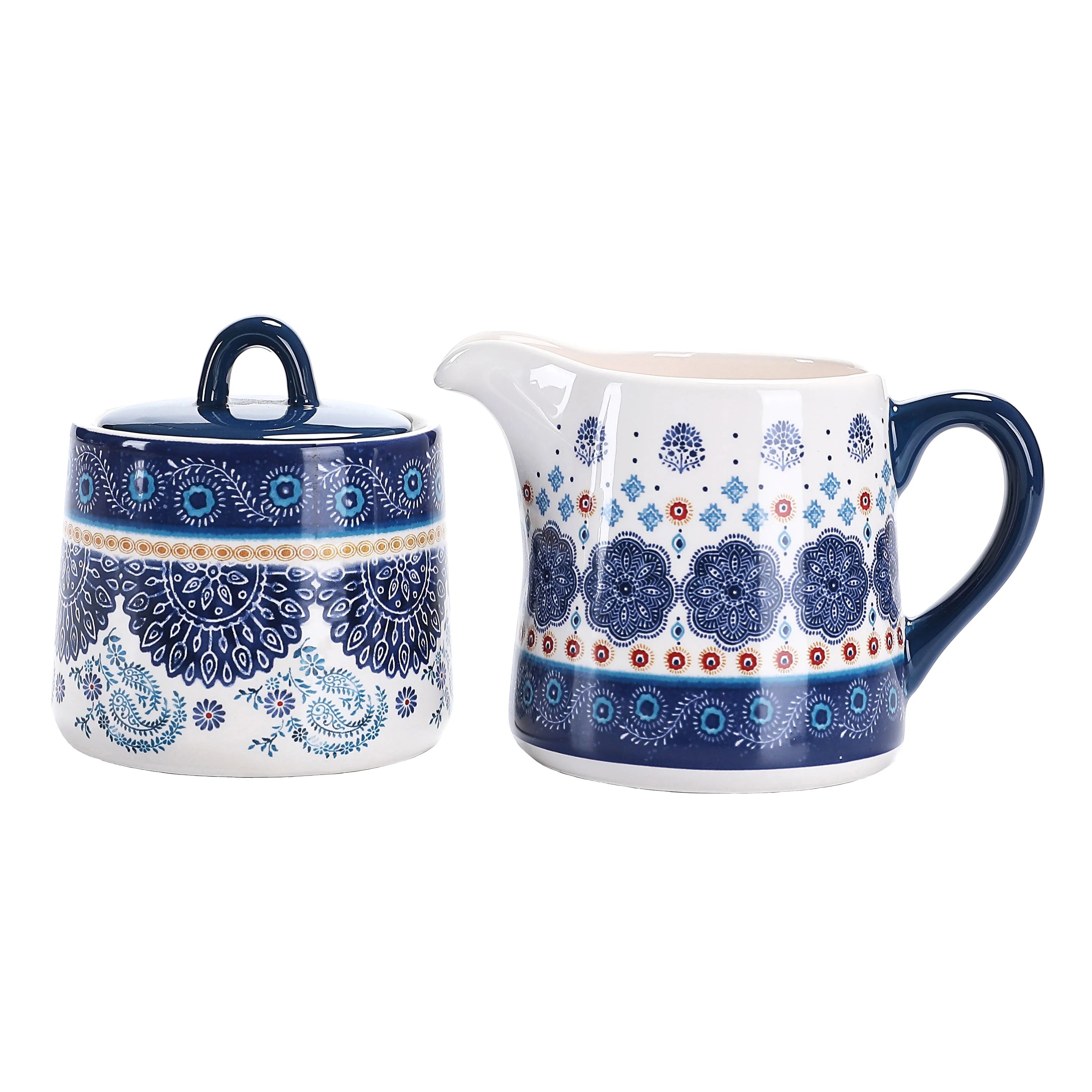 Bico Blue Talavera Ceramic Sugar and Cream Set, Dishwasher Safe | Walmart (US)