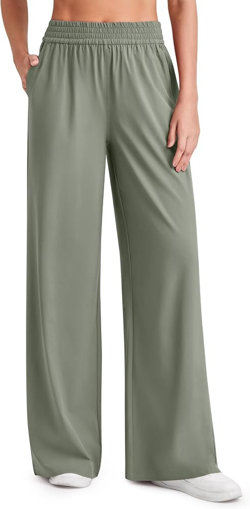 G4Free Chillwhisp Lightweight Wide Leg Pants Women Elastic Waist Summer | Amazon (US)