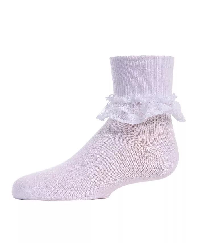 MeMoi Girl's Double Dare Dual-Layer Lace Cotton Blend Anklet Socks - Macy's | Macys (US)