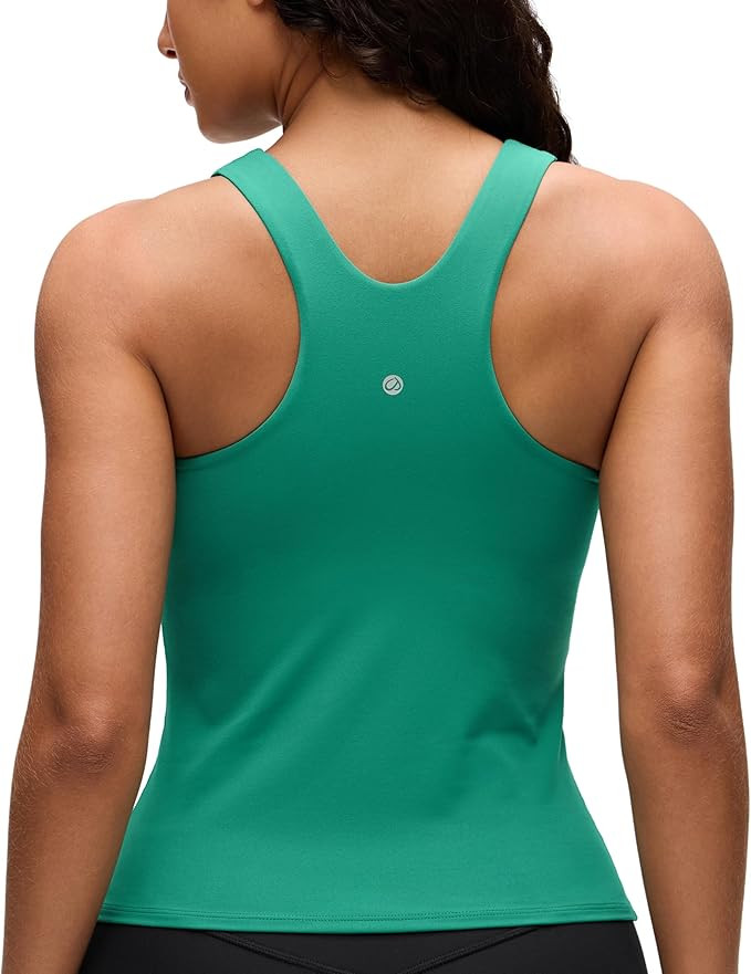 CRZ YOGA Butterluxe Workout Tank Tops for Women - Racerback Padded High Neck Yoga Athletic Shirt ... | Amazon (US)