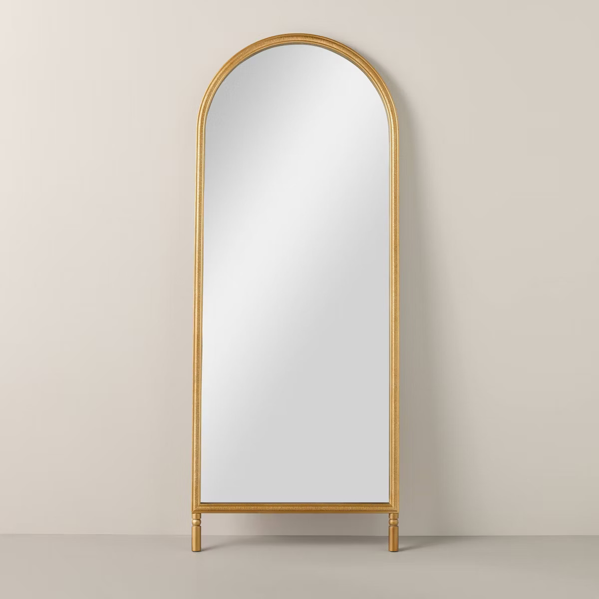 Arched 28"x70" Wood Framed Leaner Mirror Brass - Hearth & Hand™ with Magnolia | Target