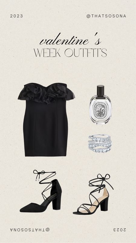 Valentine’s Day outfit ideas, Valentine’s Day dresses, ruffled mini dress, little black dress, diptyque perfume, teapot heels, Swarovski twist wrap ring

#LTKunder100 #LTKfit #LTKstyletip