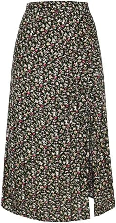 Allegra K Women's Hawaiian Skirts Summer Beach Ruched Split Thigh Tropical Skirt | Amazon (US)