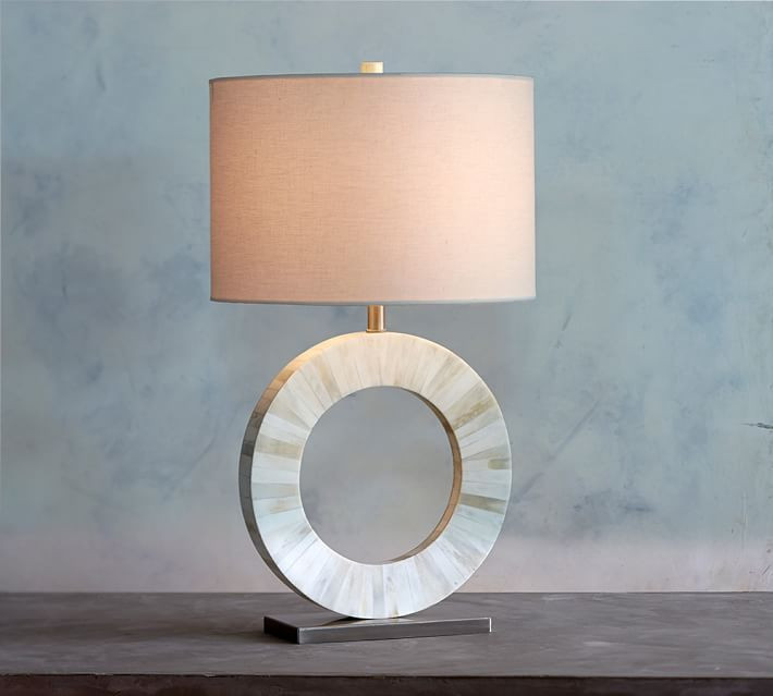 Bone Inlay Circle Table Lamp Base | Pottery Barn (US)