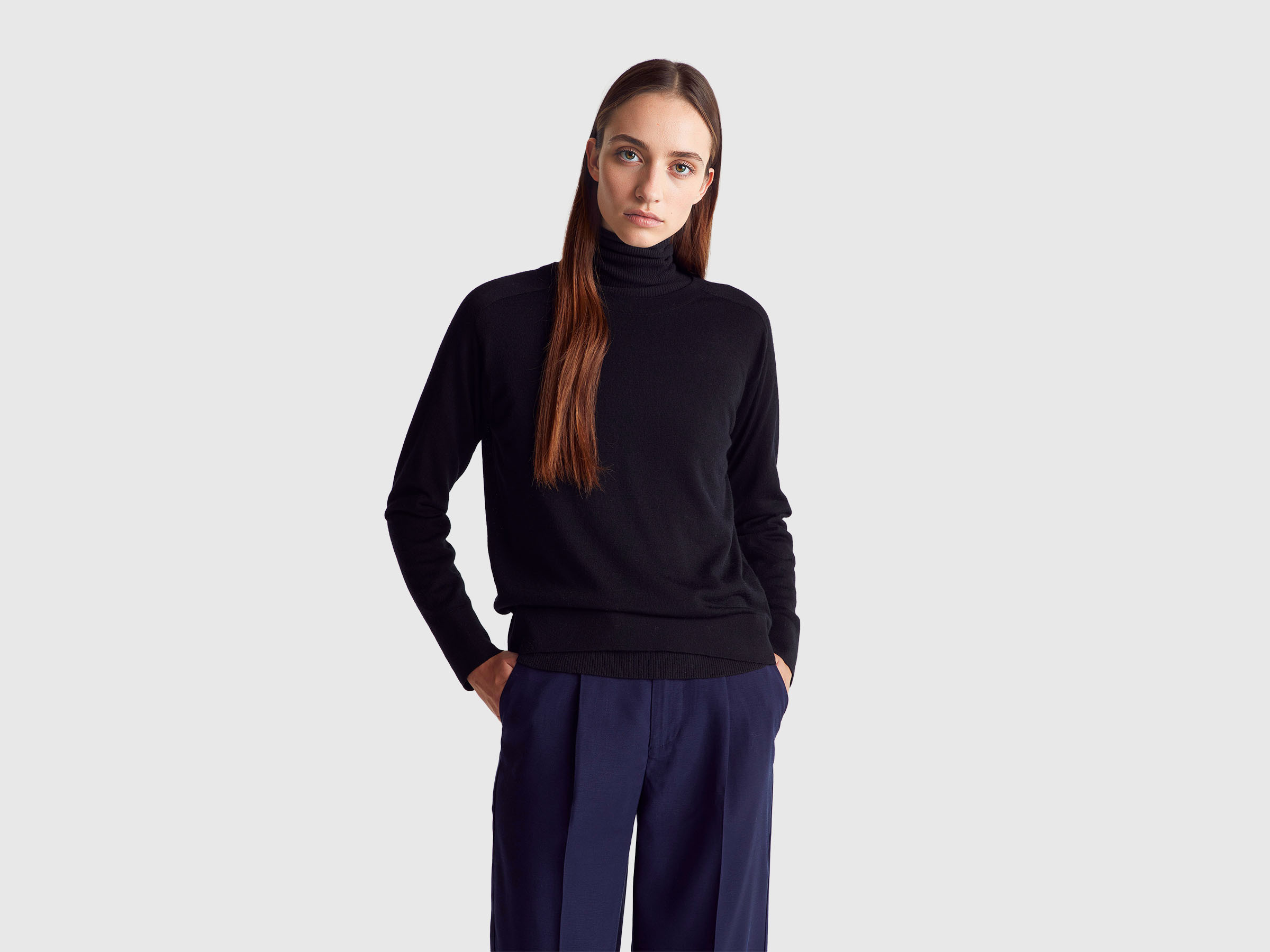 Pure Merino wool sweater - Black | Benetton | Benetton (EU)