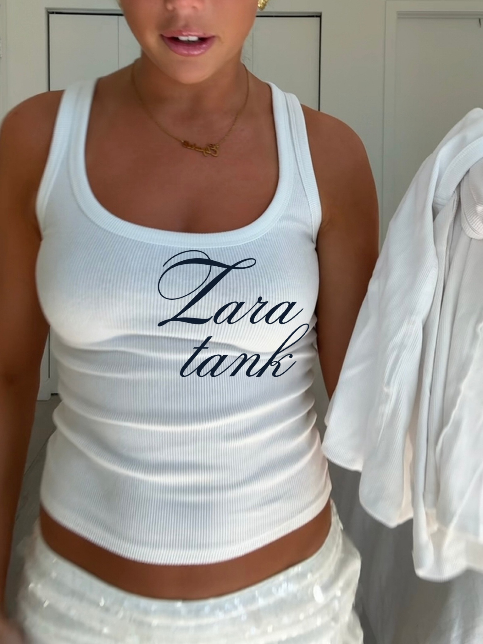 zara perfect white basic tank