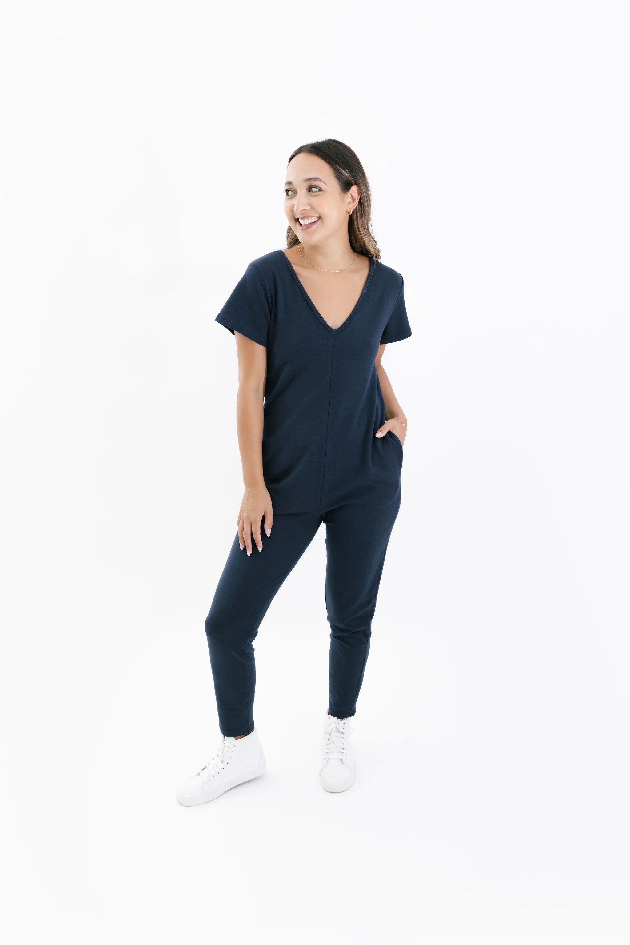 COZY SUNDAY ROMPER IN MIDNIGHT SKY | SMASH+TESS