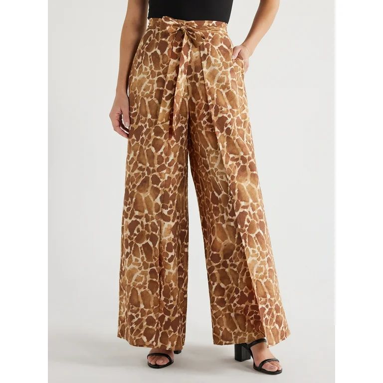 Sofia Jeans Women's Petal Hem Palazzo Pants, 30" Inseam, Sizes XS-XXXL | Walmart (US)