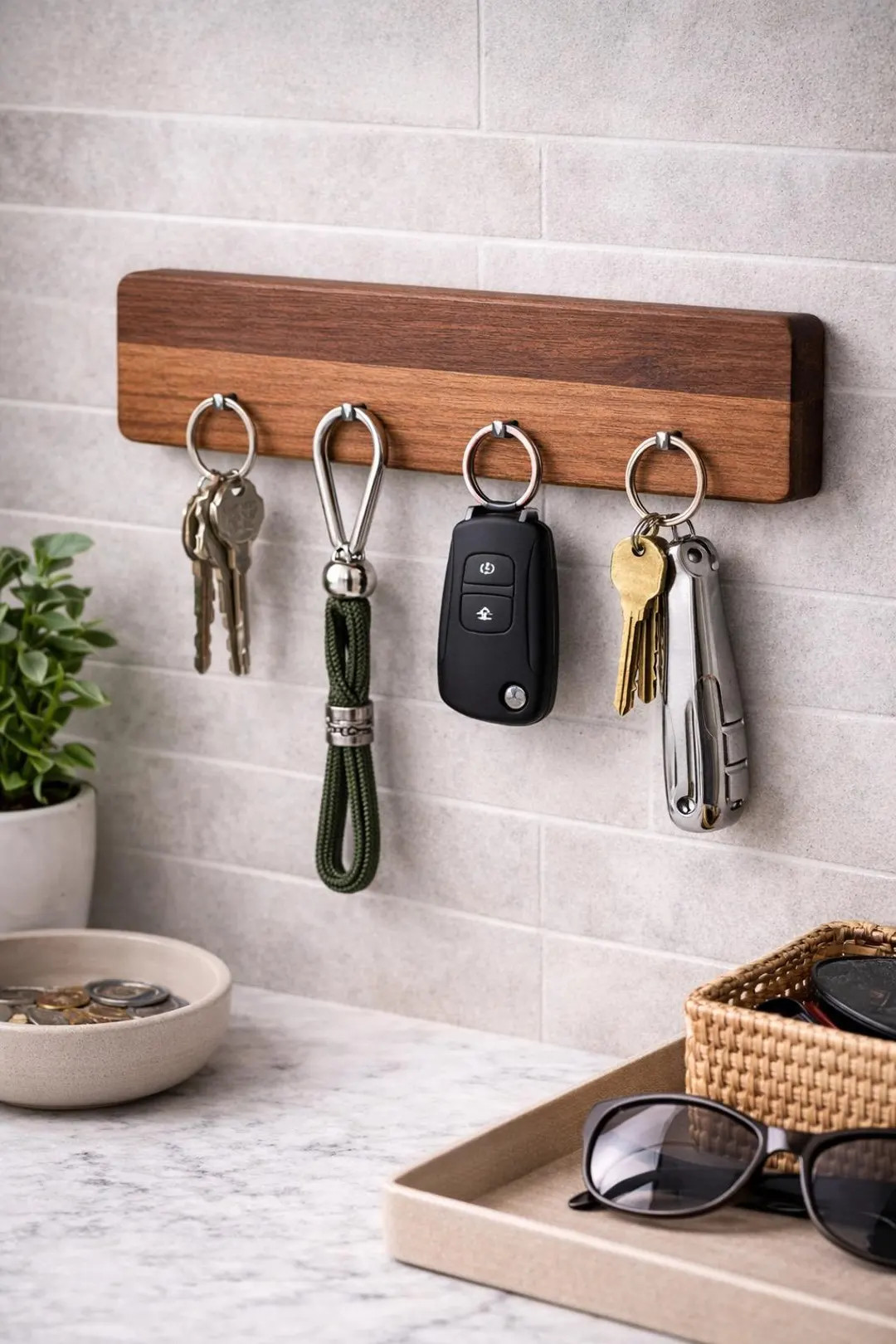 8 in Figured Ambrosia Maple Magnetic Key Holder – Spalted Grain Wall Organizer – Georgia Made | Etsy (US)