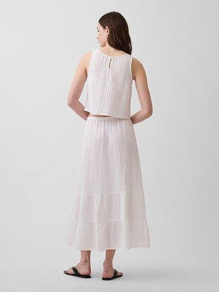 Cotton Gauze Easy Tiered Maxi Skirt | Gap (CA)