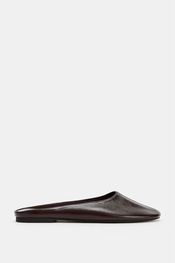 LEATHER SLINGBACK SHOES | Zara US