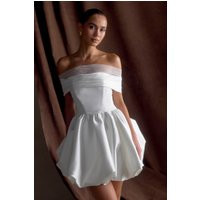 Lauretta Off Shoulder Mini Dress - White | MESHKI US