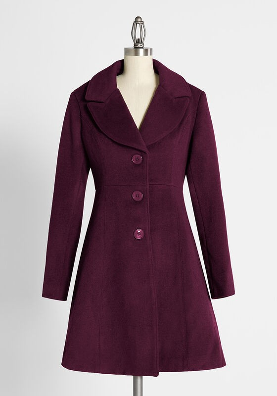 Vivacious and Vibrant Coat in 6 (AU) - Long Sleeve A-Line Mid-Length Vintage Inspired by Princess Hi | Modcloth