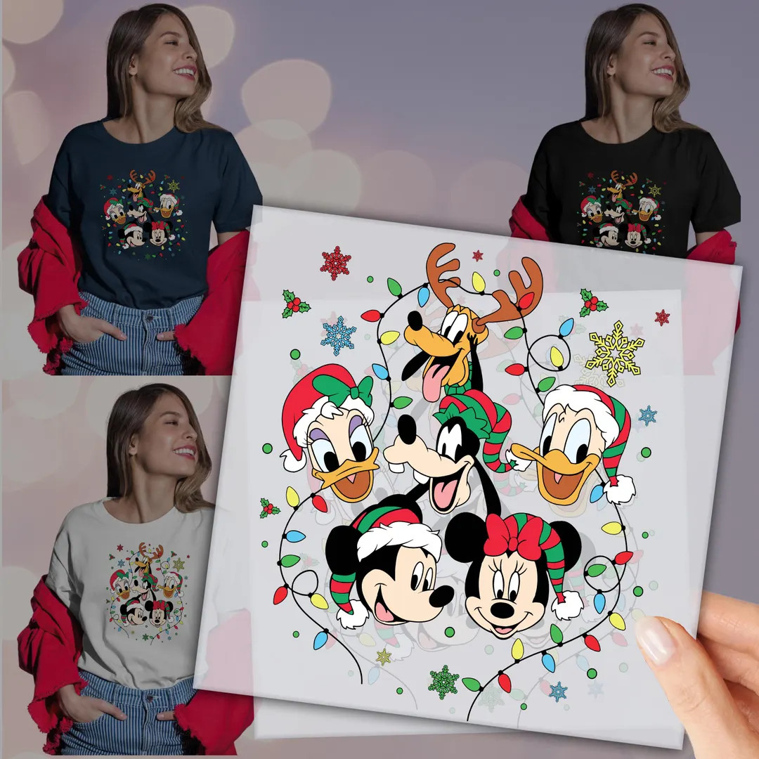 Disney Friends Light Christmas dtf, Disney Christmas dtf, Disney Light Dtf, Heat Press, Ready to ... | Etsy (US)