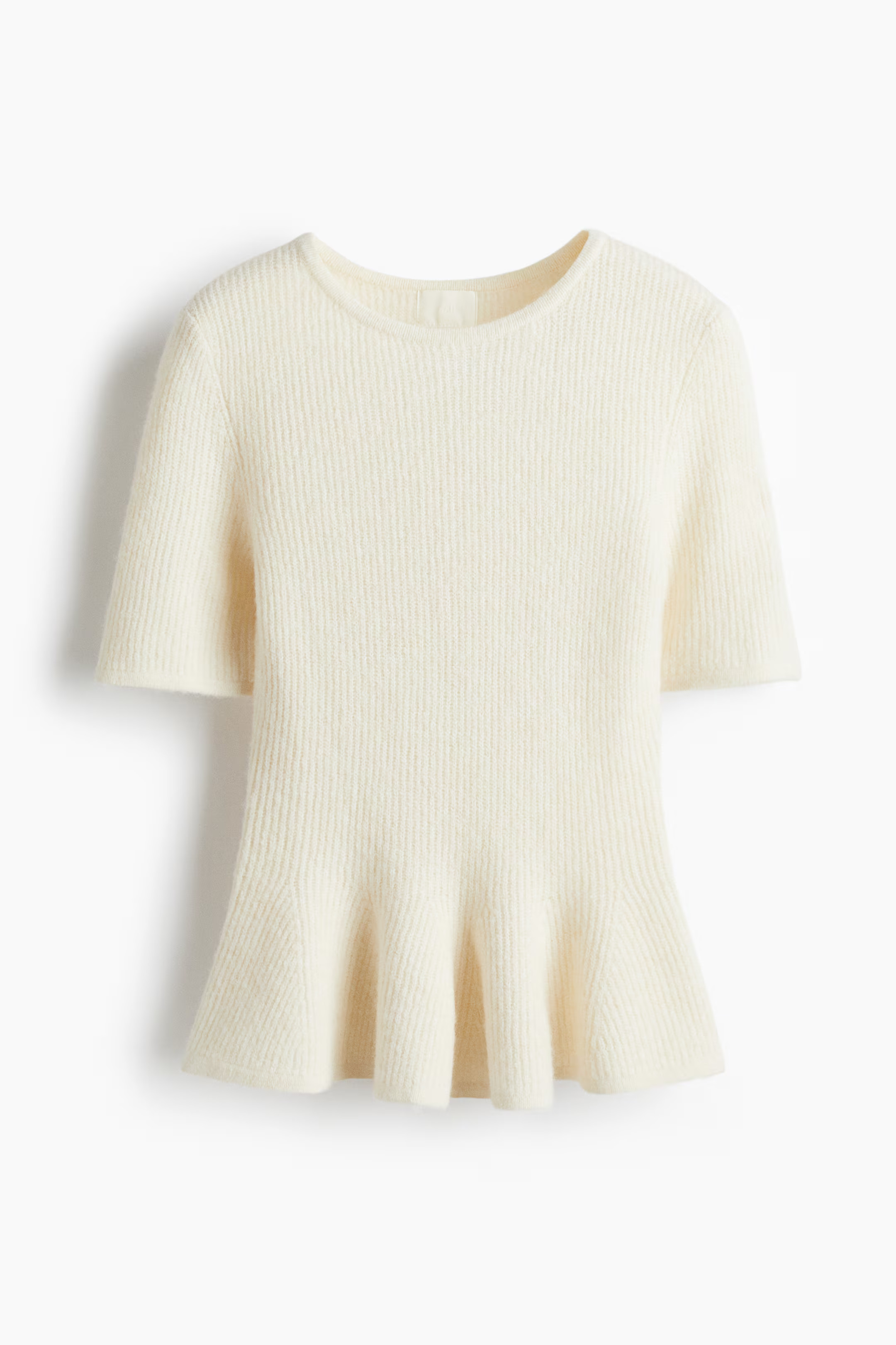 Rib-knit peplum top | H&M (UK, MY, IN, SG, PH, TW, HK)