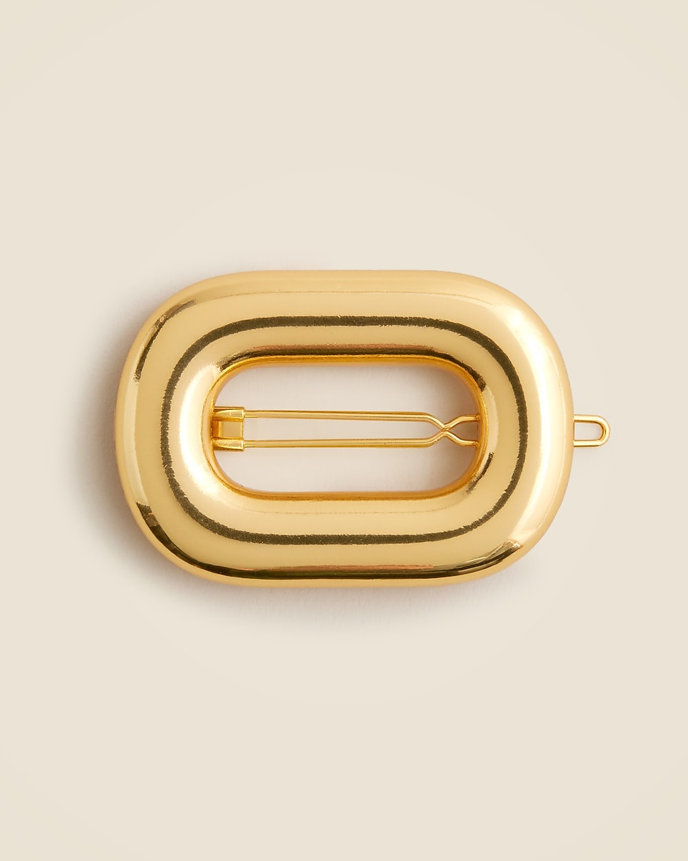 Dimensional oval metallic hair clip | J. Crew US