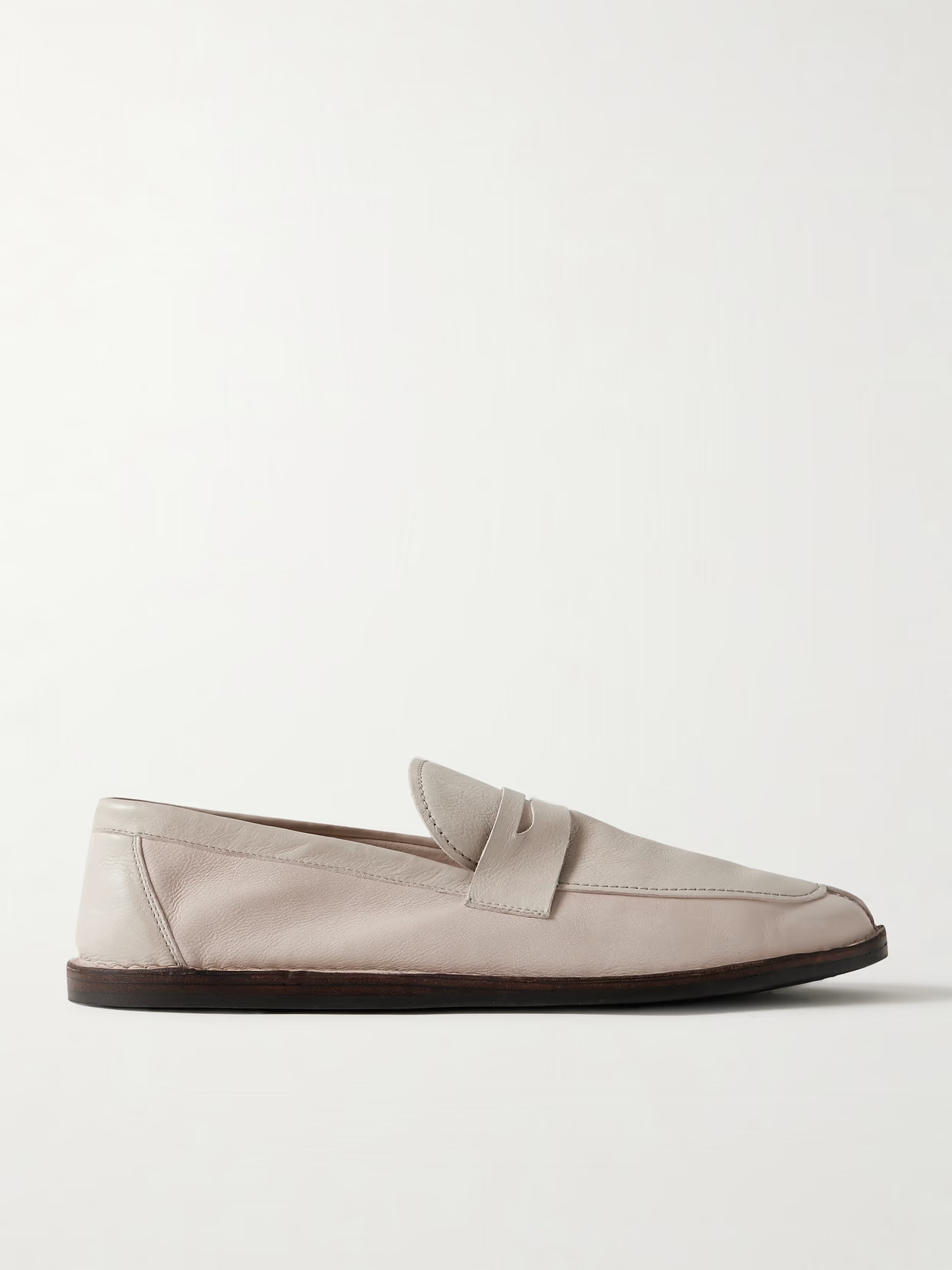 The Row - Cary Leather Loafers - White | NET-A-PORTER (US)