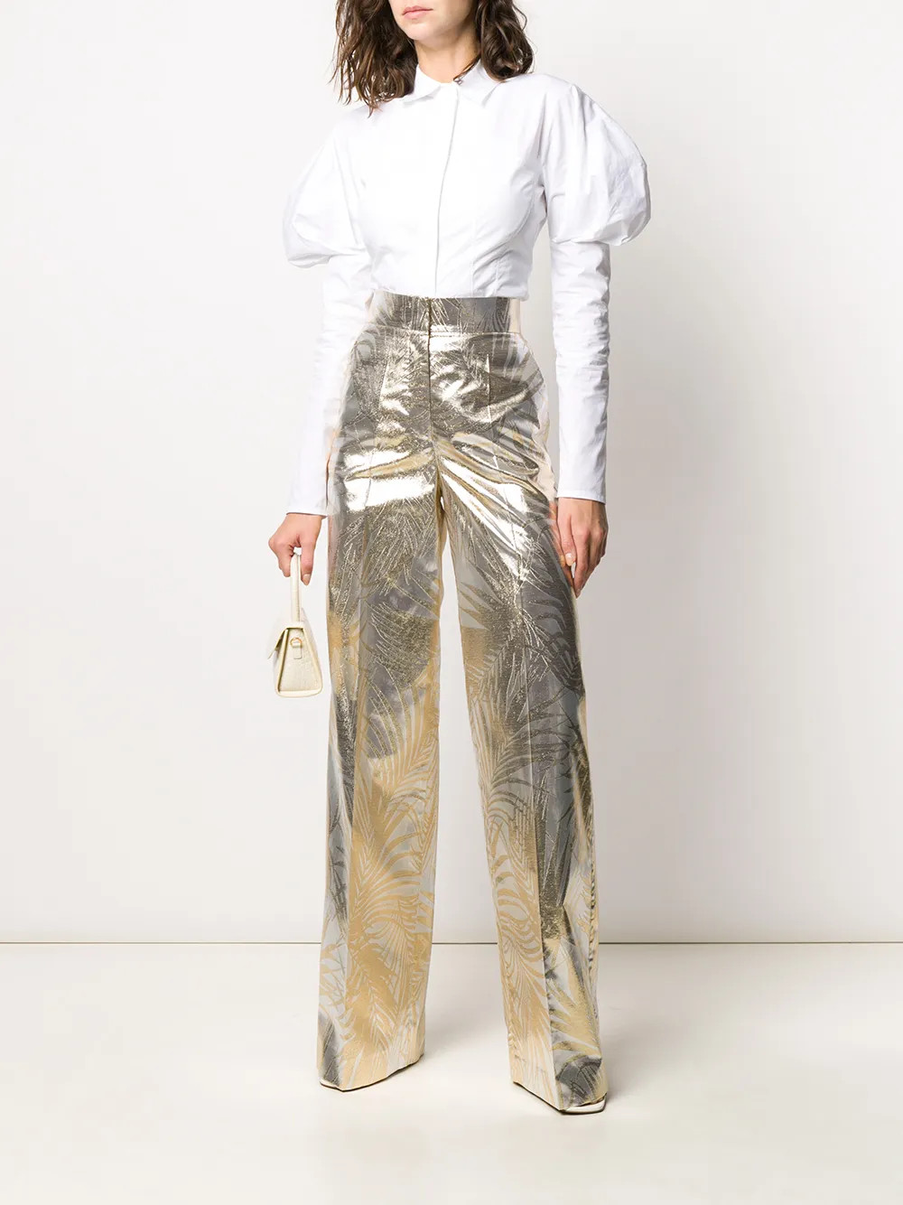foliage print wide leg trousers | Farfetch (US)