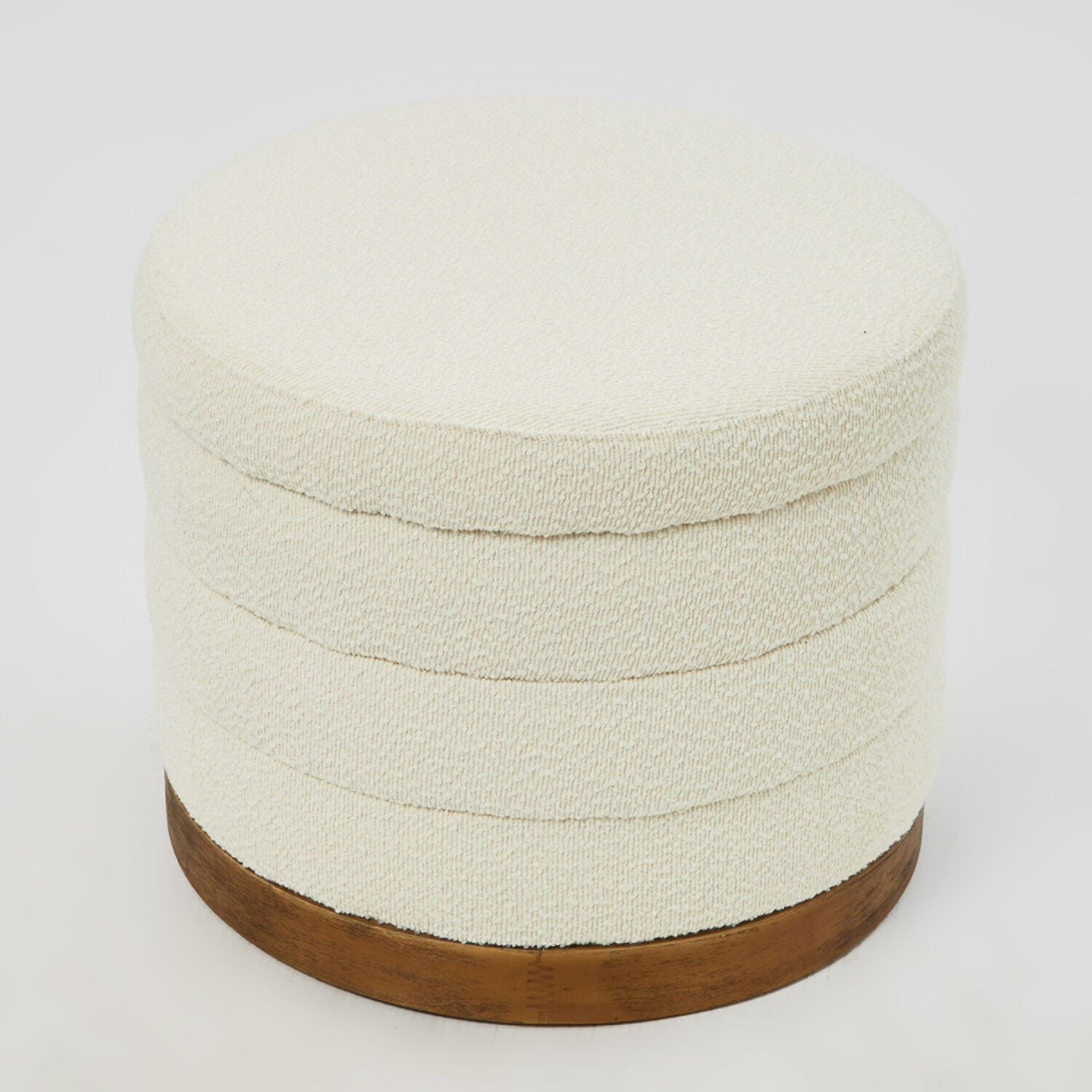 Cream Boucle Storage Ottoman 45x50cm | TK Maxx