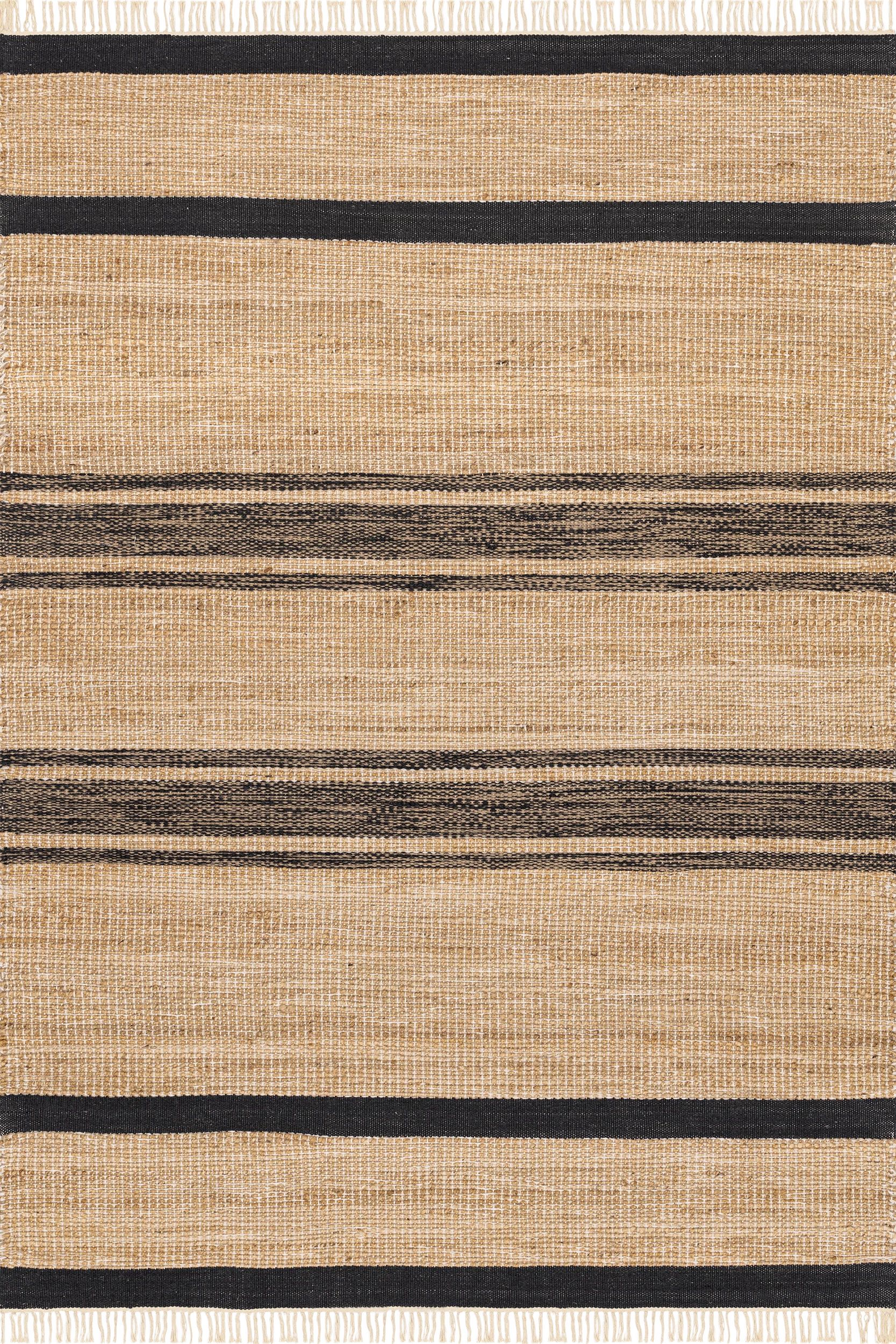 Rebel Striped Fringed Rug | Natural | Rugs USA