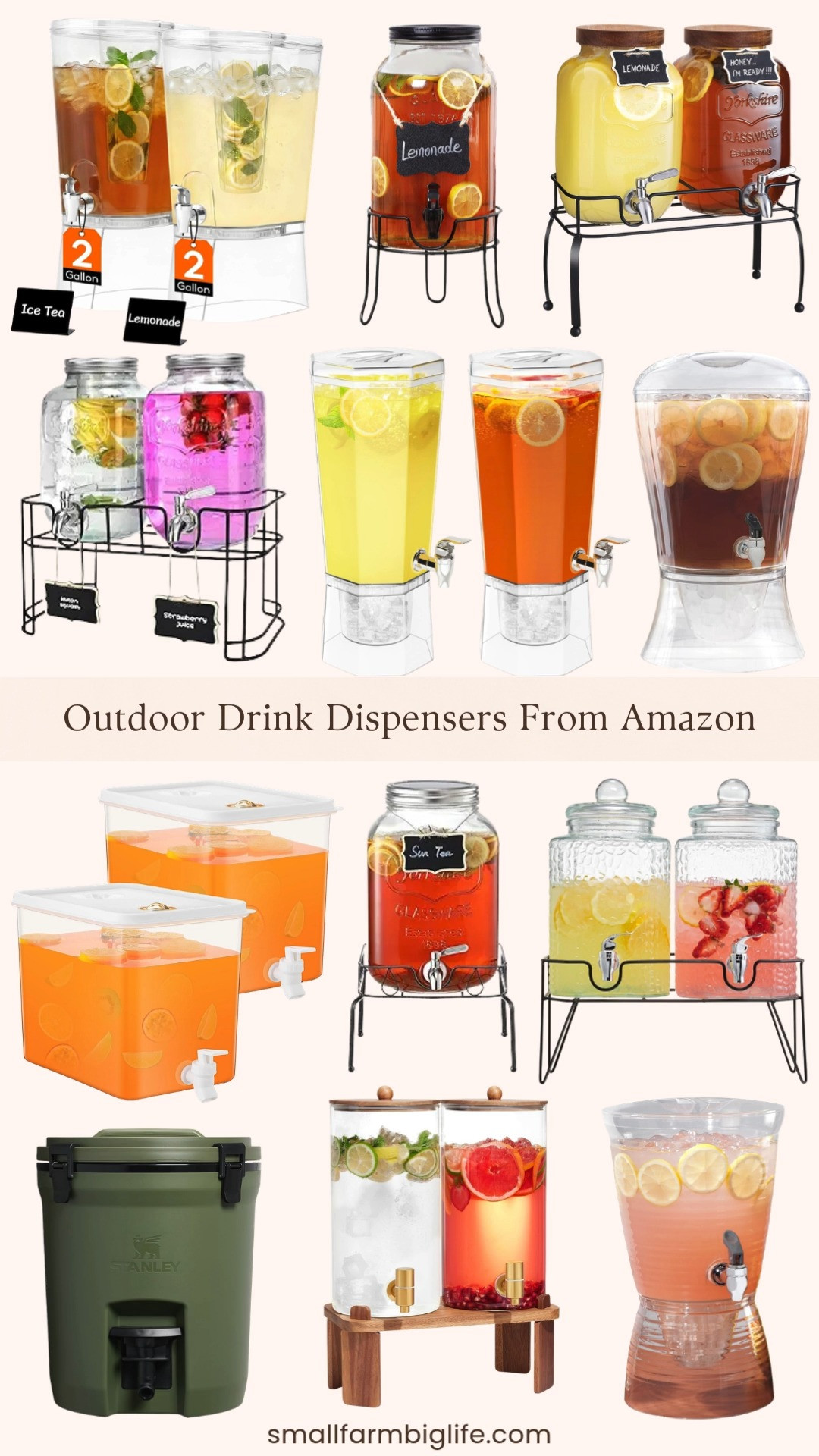A beautiful drink dispenser is one of those small details that makes outdoor entertaining feel so much more intentional. I rounded up my favorites from Amazon ranging from classic clear glass with stainless steel spigots to large acrylic options and even the Stanley jug for a more casual setup. Whether you are filling them with lemonade, iced tea, infused water, or a summer mocktail, they make self serve drinks look so good on a patio table or buffet spread. Tap to shop! 

 #LTKfoodie #LTKSeasonal #LTKHome