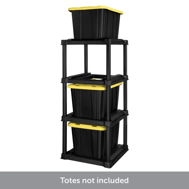 4 Tier Tote Rack, Holds Four 27 Gallon Industrial Storage Totes, Heavy Duty Plastic Garage Storag... | Walmart (US)