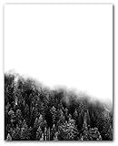 Forest Fog Print, Black and White Forest Art, 8 x 10 Inches, Unframed | Amazon (US)