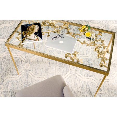 Safavieh Rosalia Butterfly Desk, Antique Gold Leaf | Walmart (US)