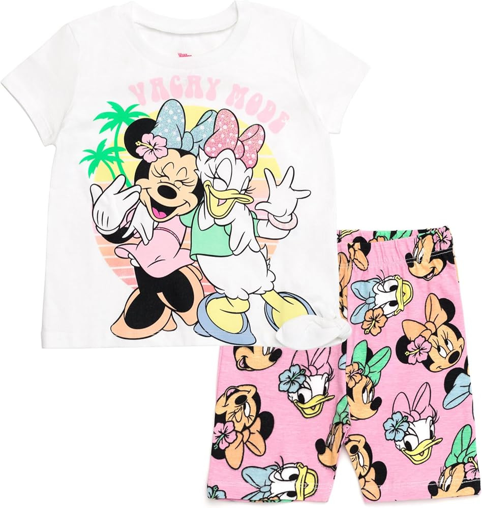 Disney Mickey Mouse Minnie Mouse T-Shirt and Shorts Outfit Set Toddler to Big Kid | Amazon (US)