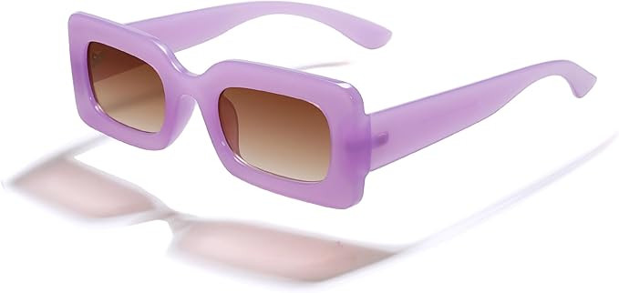 SOJOS Retro 90s Nude Rectangle Sunglasses Womens Mens Trendy Chunky Glasses | Amazon (US)