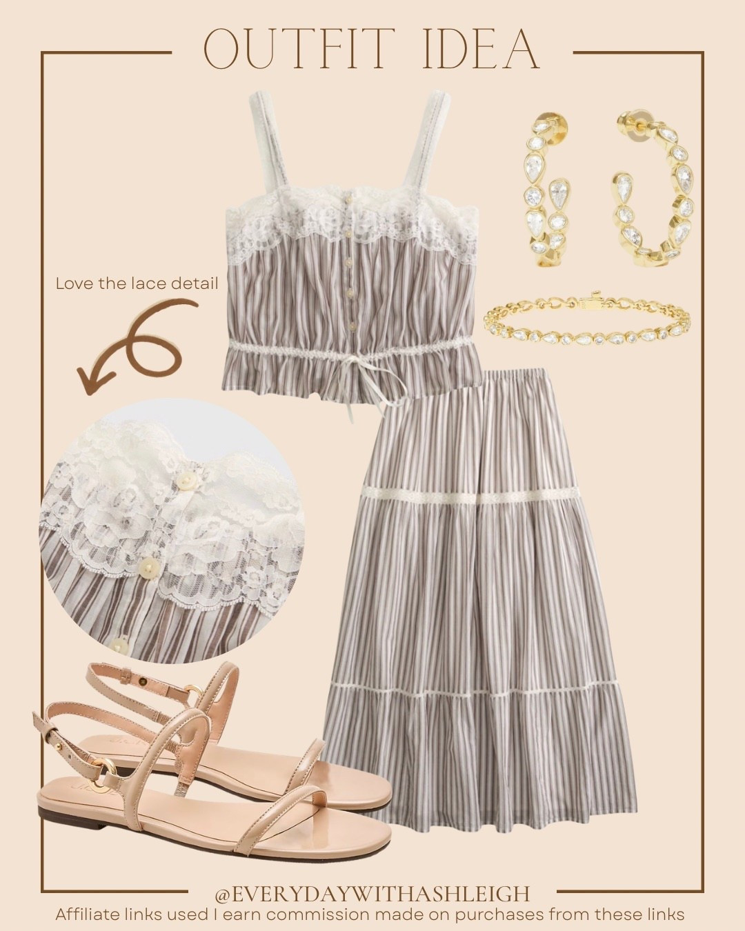 Soft neutrals, breezy 100% cotton, and the prettiest lace details ☀️ This striped tank and maxi skirt set is lightweight, feminine, and perfect with gold jewelry and strappy sandals.


summer outfit ideas, cotton matching set, striped maxi skirt set, breathable summer clothing, neutral summer outfit, feminine summer style, lightweight cotton outfit, coastal style outfit, resort wear outfit, effortless summer look, lace detail tank outfit, minimalist summer wardrobe, warm weather outfit ideas

#LTKSeasonal #LTKootd #LTKgrwm