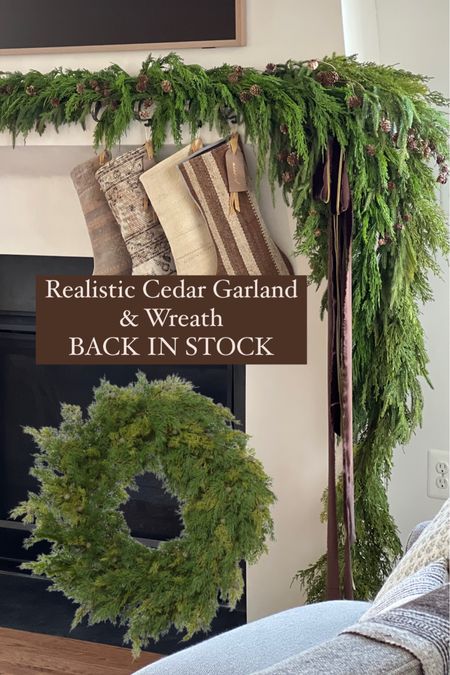 Realistic cedar garland and cedar wreath back in stock!

6 ft garland was a bestseller and always sells out!

Wreath has realistic berries and is 32” wide! Great size for large front doors!

Amber interiors
McGee 
Christmas garland
Norfolk pine garland
McGee and co garland

#LTKSeasonal #LTKsalealert #LTKhome