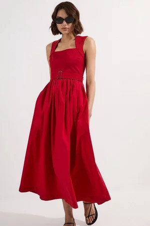 Scoop Neck Jersey Cotton Mix Maxi Dress | Karen Millen UK + IE + DE + NL