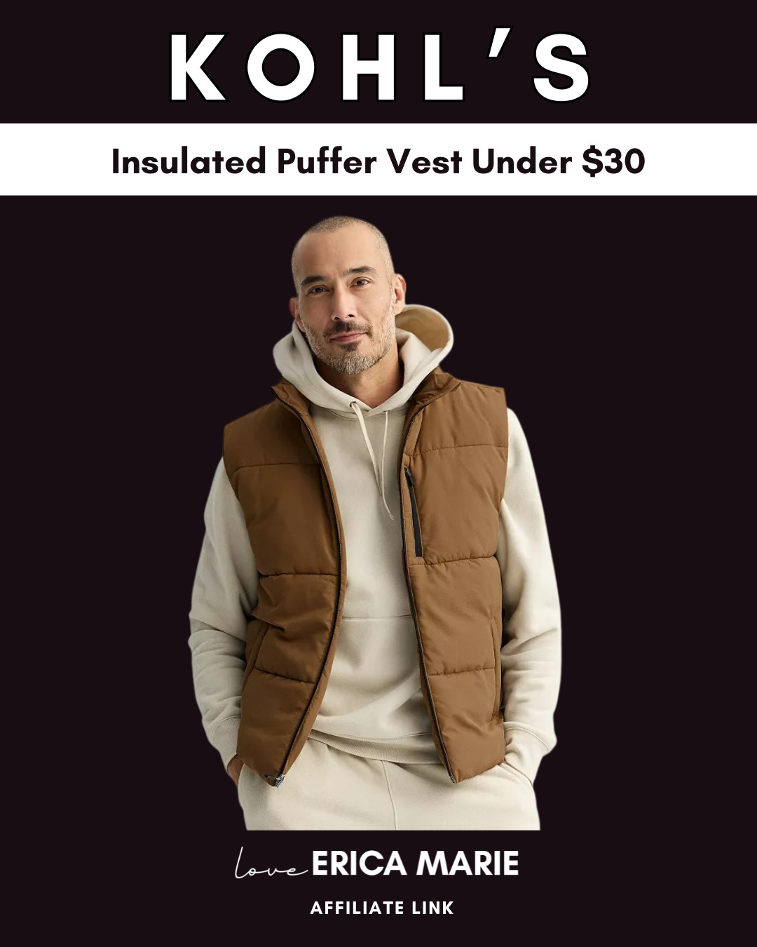 Men’s insulated puffer vests at Kohl’s for under $30. Easy, warm, and great for layering. 

 #LTKootd #LTKSaleAlert #LTKMens