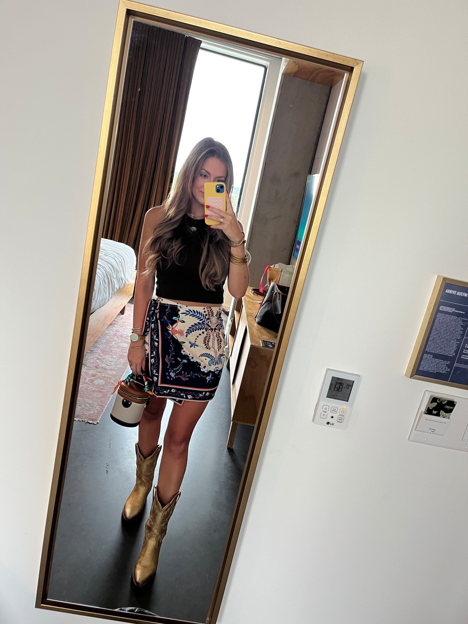 #ad Austin called and said “make it cute but make it $5” 😏 This Target tank understood the assignment. Wrapped it up with my Amazon skirt, mini bag, and Tecovas boots for the full yeehaw vibe 🤠 Comment “AUSTIN” and I’ll send you all the links! #TargetPartner #TargetStyle 

Tank: medium
Skirt: small 

#LTKStyleTip #LTKSeasonal #LTKSaleAlert