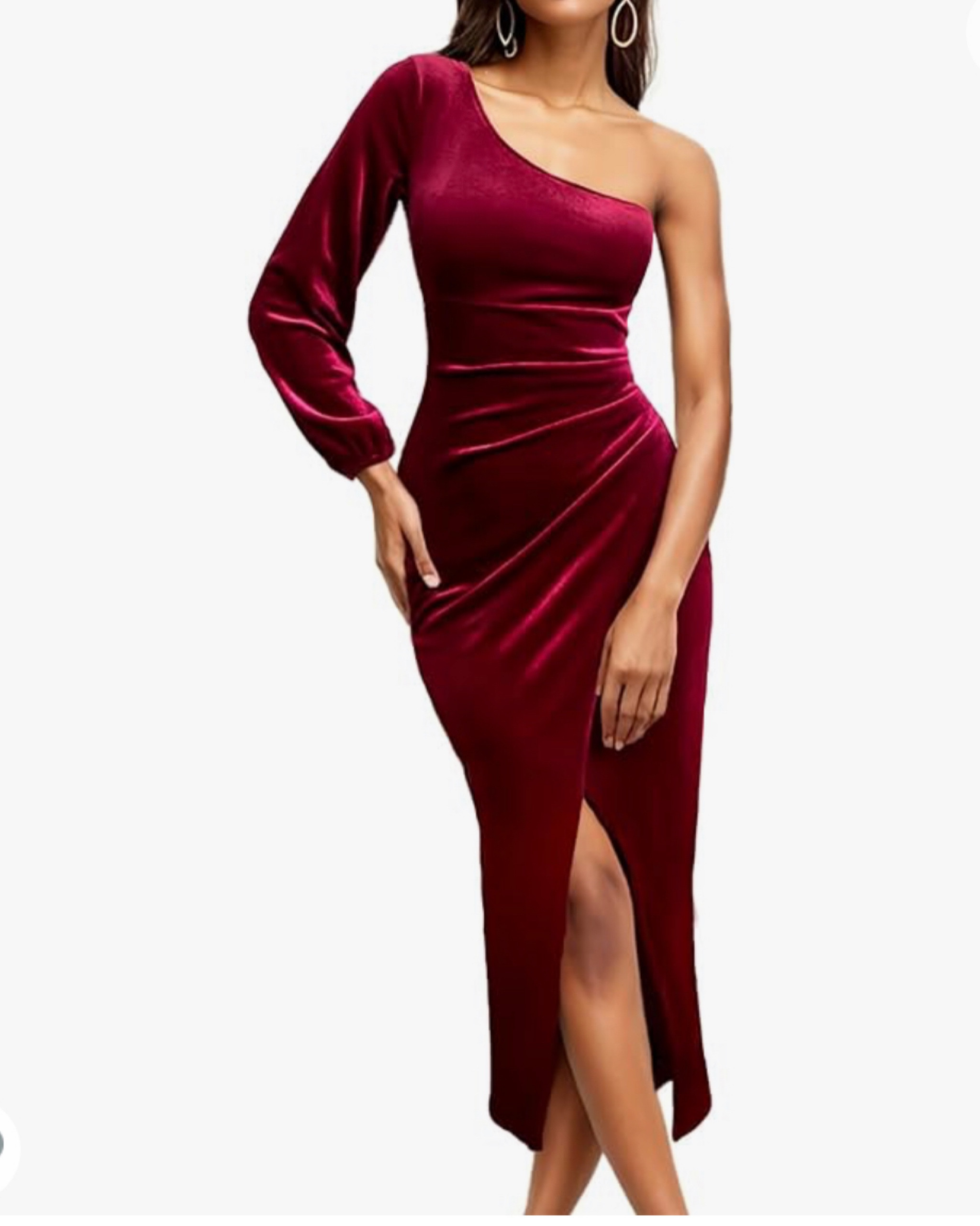 Velvet one shoulder dress, holiday party, Christmas pictures, winter formal, wedding guest dress

#LTKSeasonal #LTKHoliday #LTKwedding