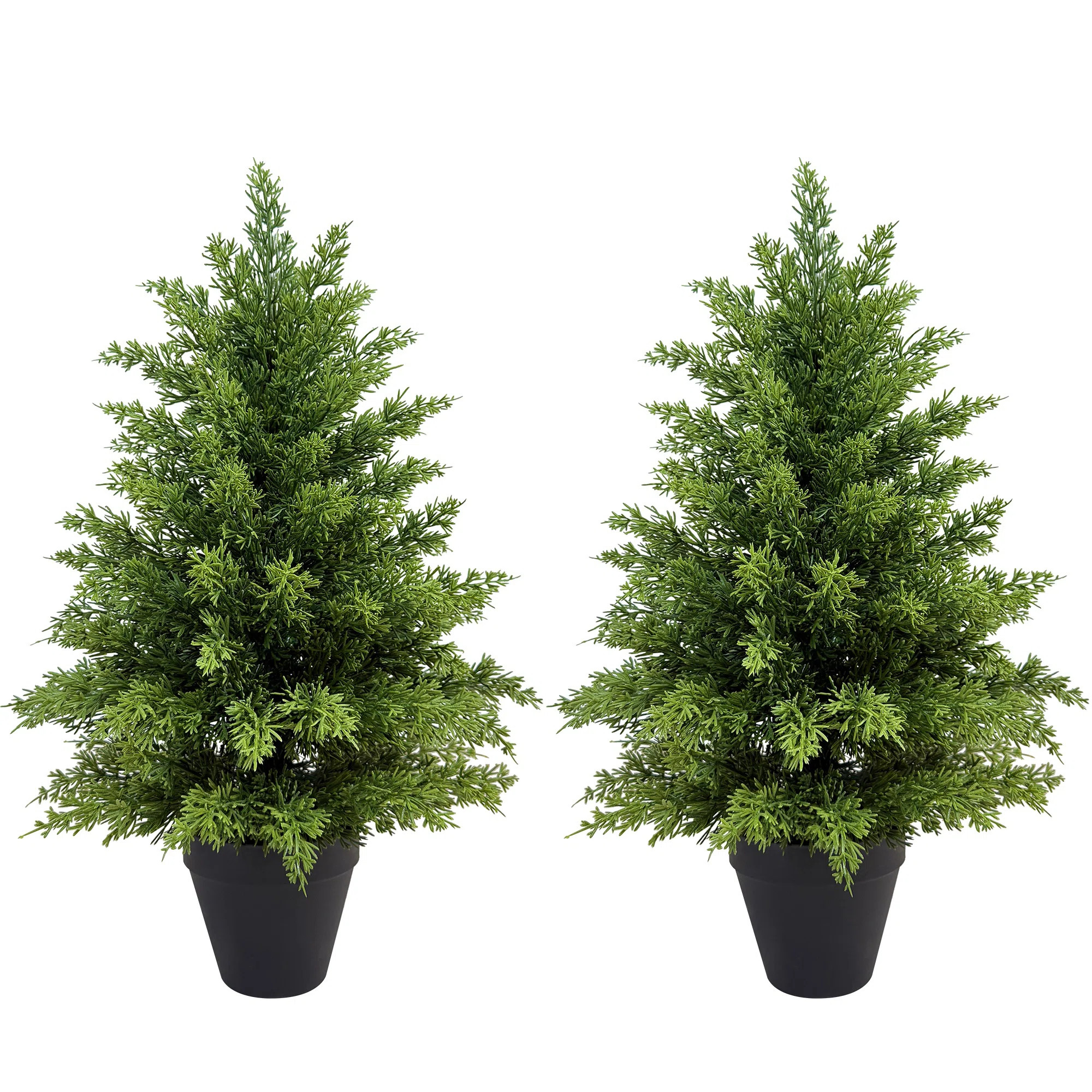 Artificial Cypress Topiary Trees-UV Resistant Faux Cypress Plants for Indoor or Outdoor (Set of 2... | Wayfair North America