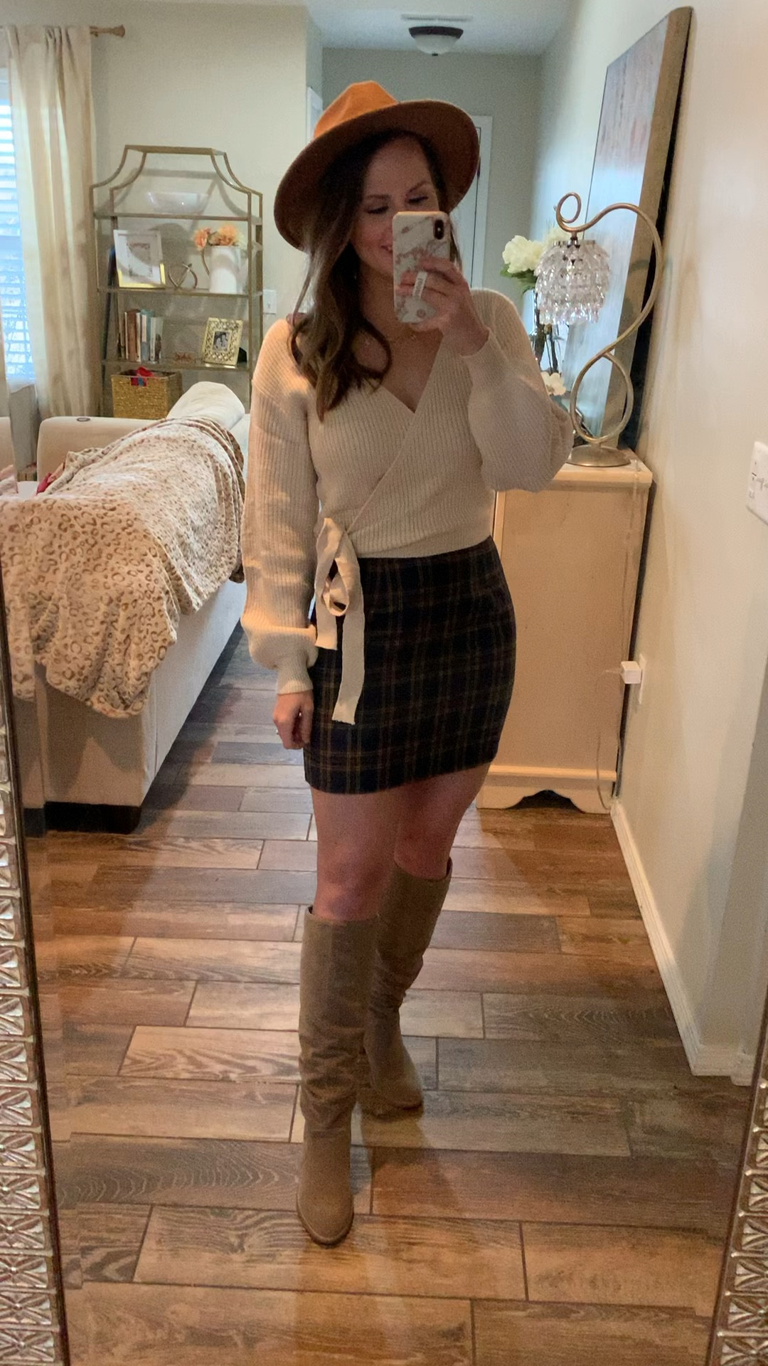Fall outfit from Amazon! This plaid skirt and wrap sweater top combo is too cute! Paired it with some knee high boots & a fall hat! Linking some new fall skirts and skorts I found at pink lily too in case this one is sold out! 😍 use code Dorothy20 for 20% off there! 

Fall Outfits, Boots, skorts, Family Photo Outfits, Fall Dresses, Fall Dress, Wedding Guest,  Fall Family Pictures Outfits, pumpkin patch, date night look 

#LTKVideo #LTKxPrimeDay #LTKSeasonal