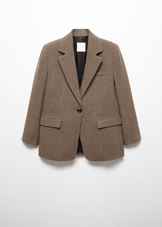 Lapels houndstooth suit blazer -  Women | #tiendas.nombre.cabecera.she USA | MANGO (US)