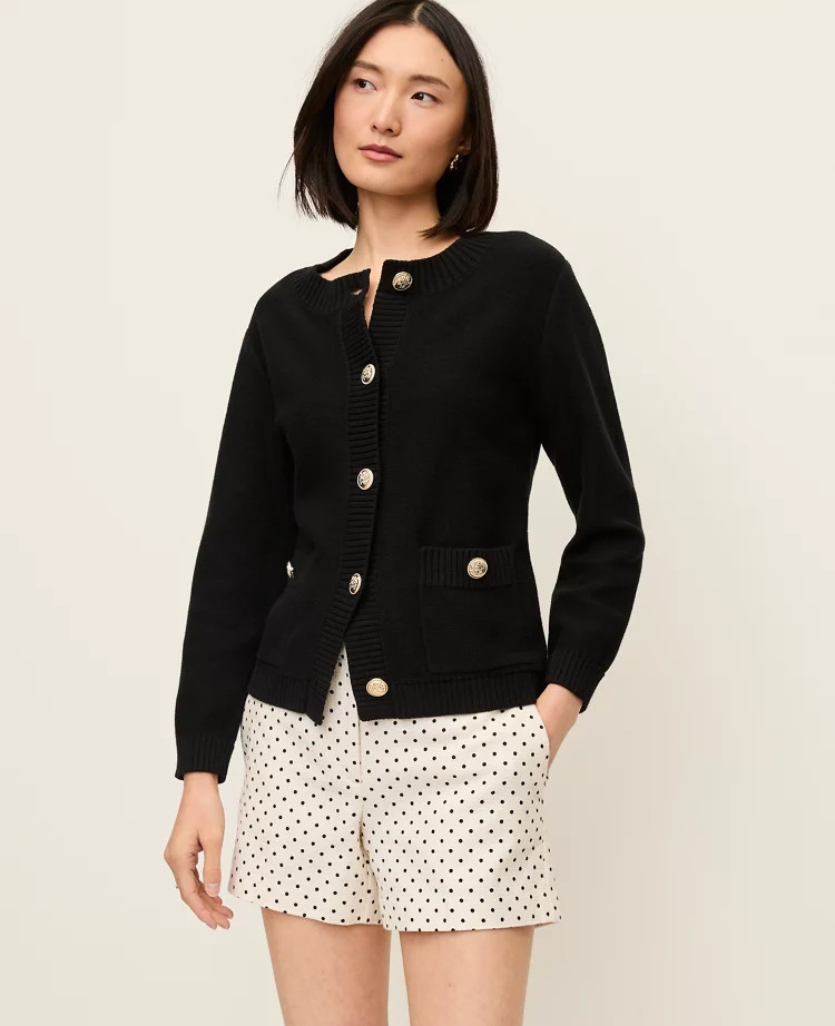 Crew Neck Cardigan | Ann Taylor