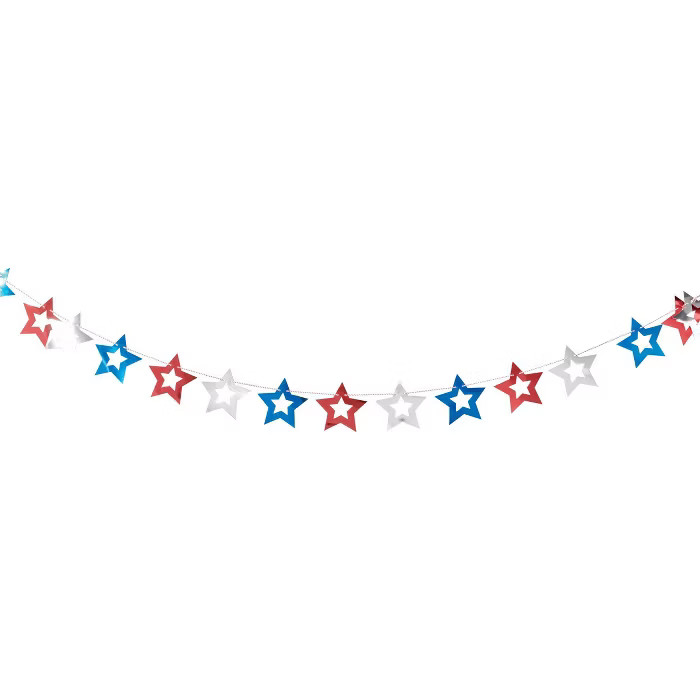 Metallic Stars Garland Red White Blue - Sun Squad™ | Target