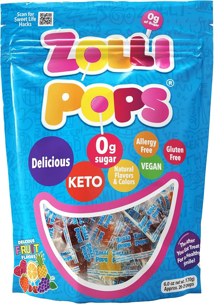 Zollipops Clean Teeth Lollipops - Assorted Flavors 6oz - Anti-Cavity, Sugar-Free Candy for a Heal... | Amazon (US)