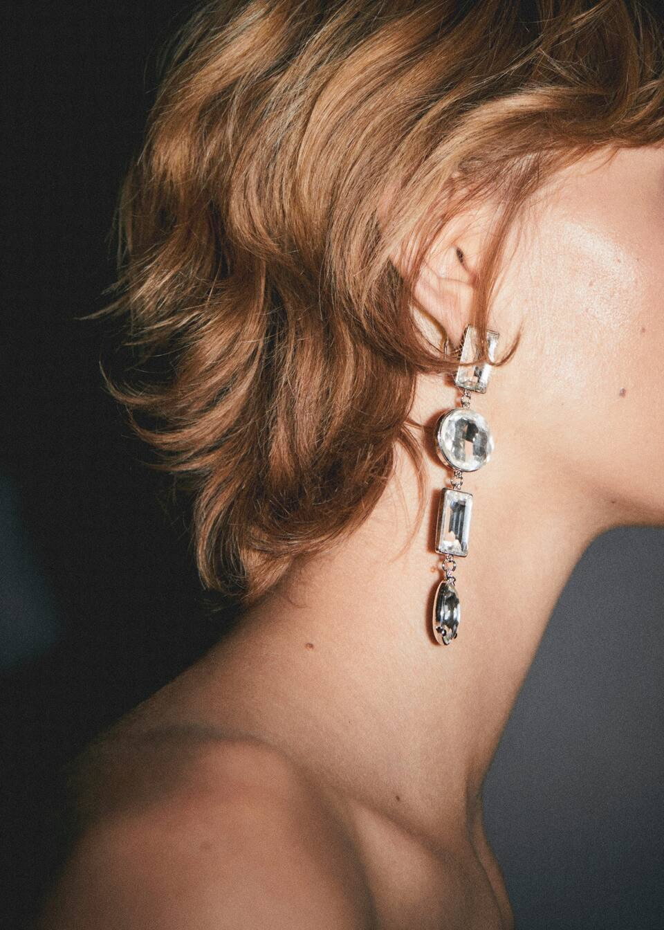 Boucles d'oreilles pendantes cristaux -  Femme | Mango France | MANGO (FR)