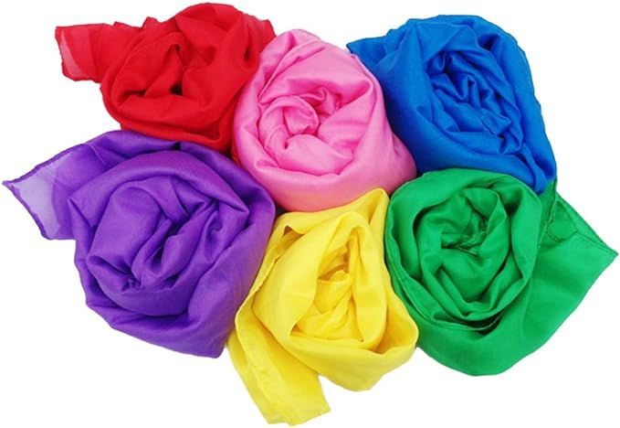 Simply Sweet Fabric Play Scarves with a Storage Bag - for Kids 35" Polyester Silks for Creative P... | Amazon (US)