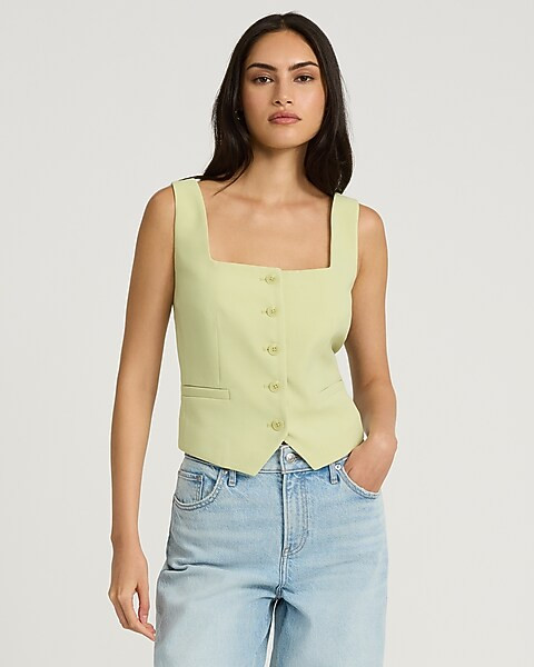 Square Neck Blazer Vest | Express