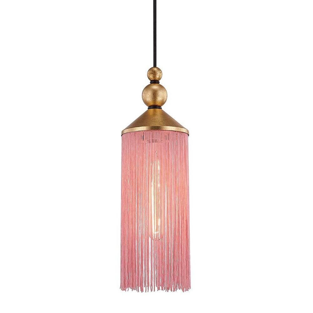 Mitzi by Hudson Valley Lighting Scarlett 1-Light Gold Leaf/Pink Pendant-H300701-GL/PK - The Home ... | The Home Depot