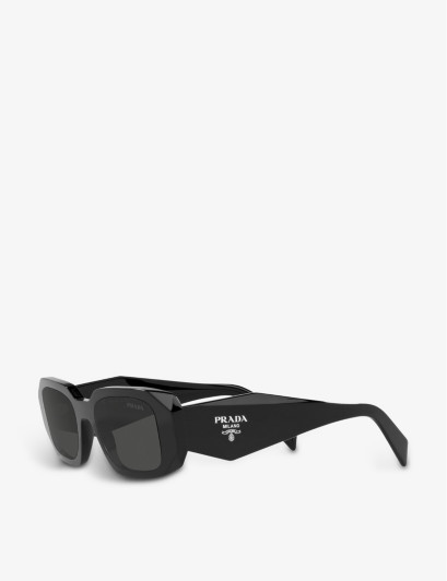 Womens Black PR 17WS Rectangular-frame Acetate Sunglasses | Selfridges