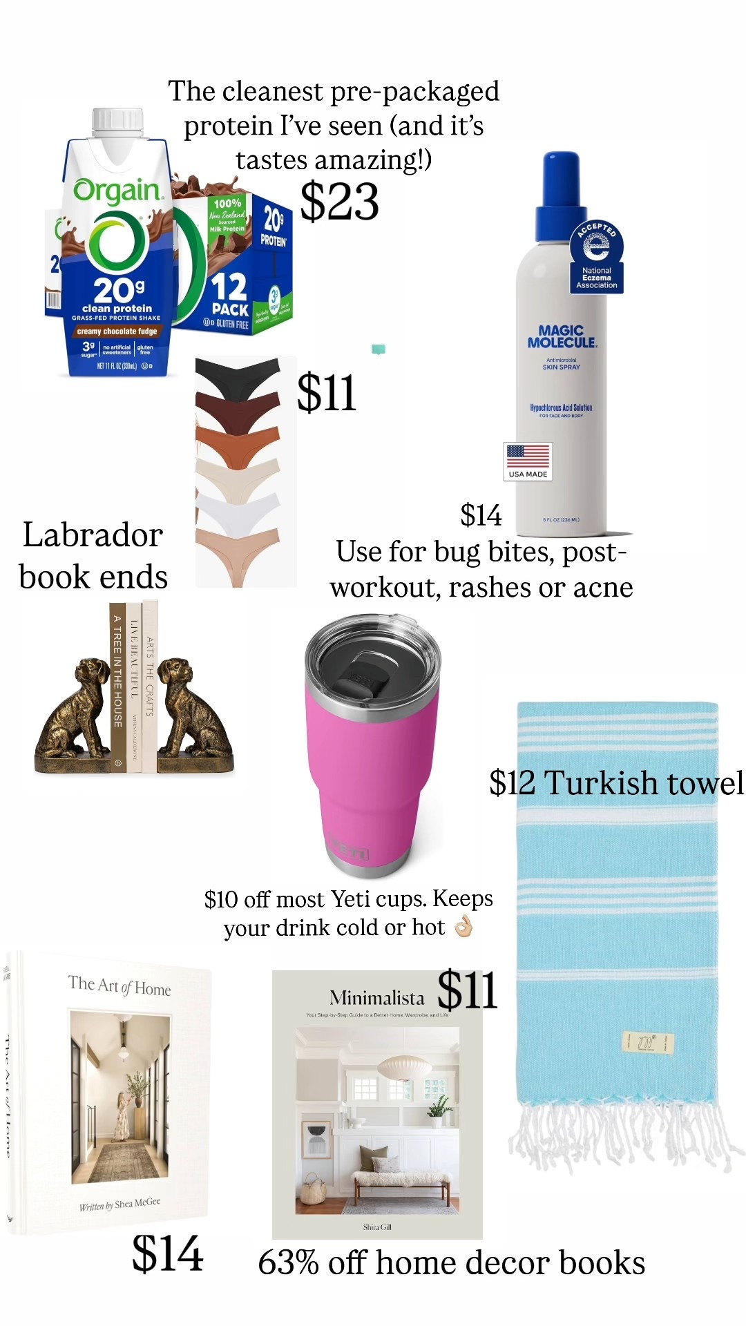 Prime day deals 
Amazon 
Turkish towels 
Protein 
Yeti
Elemis 
Home decor books 
Underwear 


#LTKSaleAlert #LTKHome #LTKFindsUnder50