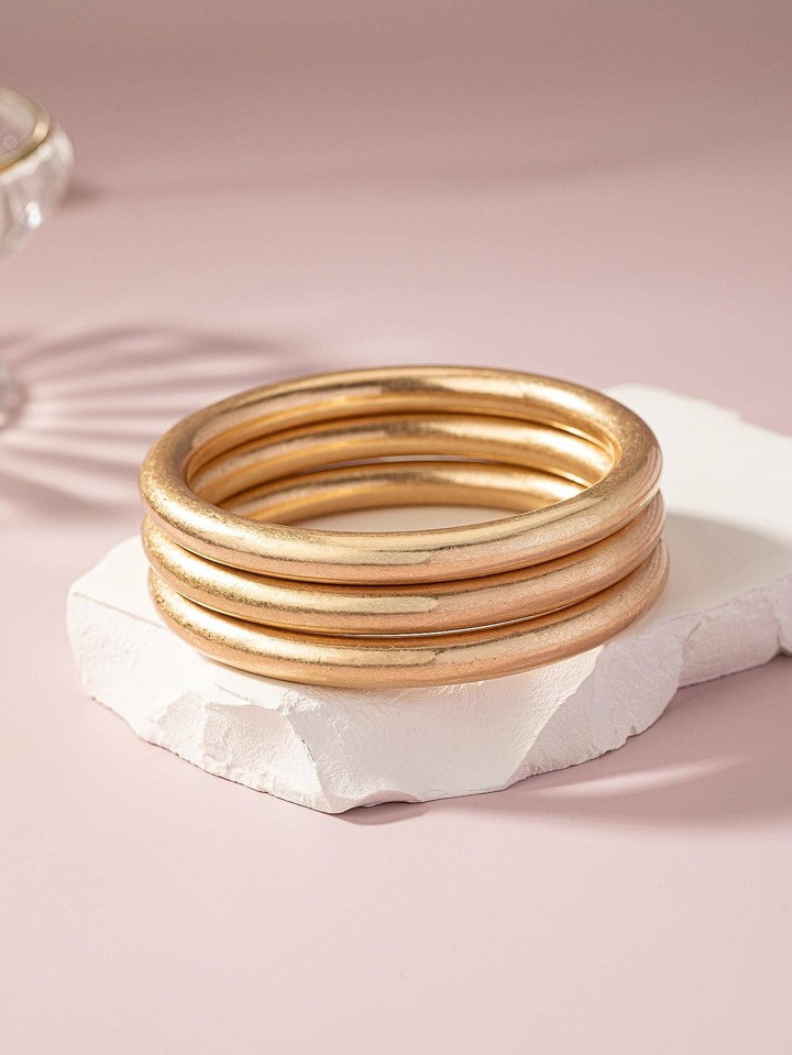 3pcs/set Fashionable Polyresin Minimalist Bangle For Women For Daily Decoration | SHEIN