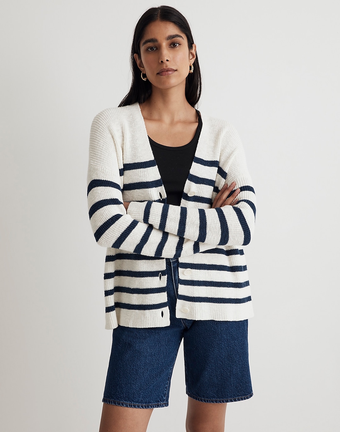 V-Neck Button-Front Long Cardigan Sweater | Madewell